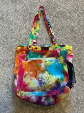 Kids Tie-Dye Peace Tote Bag - Multicolor